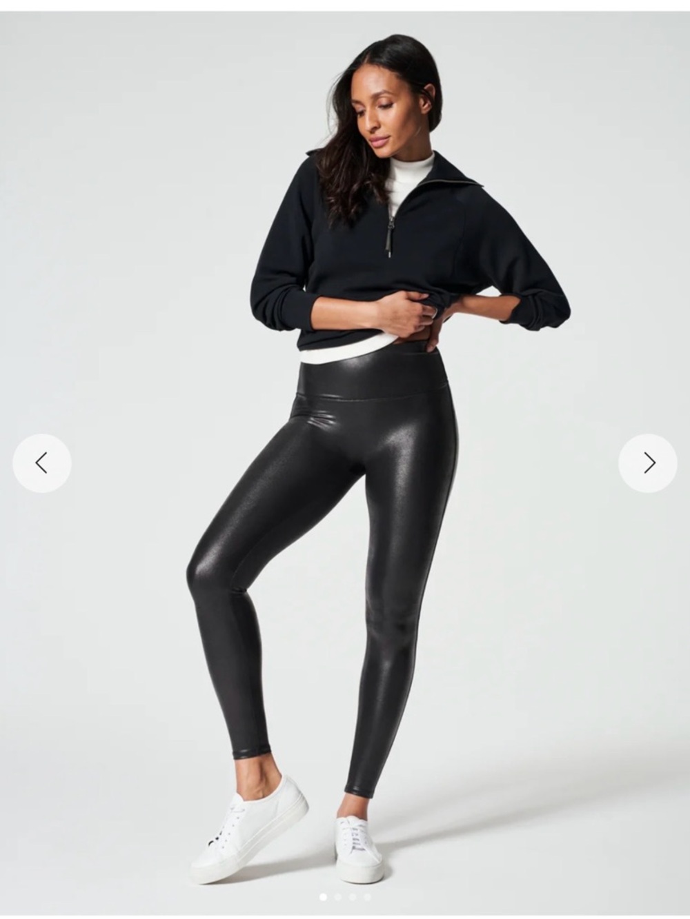 High-Shine Black Faux-Leather Leggings (Small/Petite) NEW— w/ tag still on
